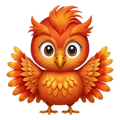 cute phoenix in kawaii stile sticker