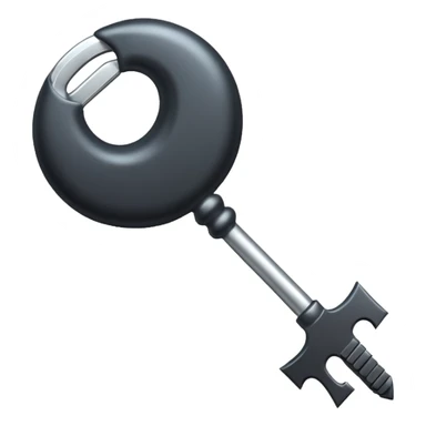 iOS emoji, minimal dark key, flat, fantasy item sticker