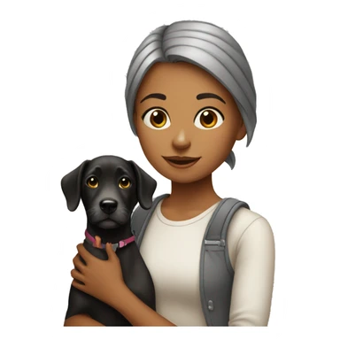 Girl with dog sticker