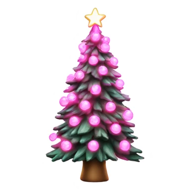 Pink light up Christmas tree sticker