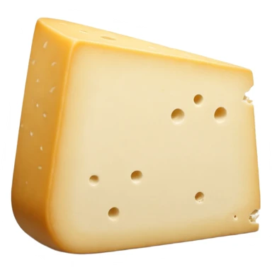 sheep’s milk cheese wedge, firm, off-white to pale ivory, beige or greyish rind, slightly crumbly or smooth, subtle surface irregularities, rustic clean cut, no plate or extras, no faces, clean 3D, soft shadows, transparent background, emoji scale sticker