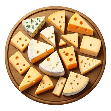 Cheese platter with different cheese varieties sticker