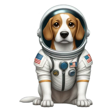 dog astronaut full body sticker