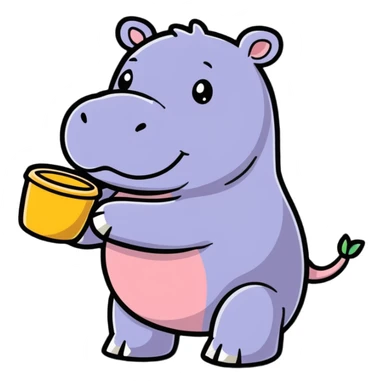 A little hippo in the hand sticker