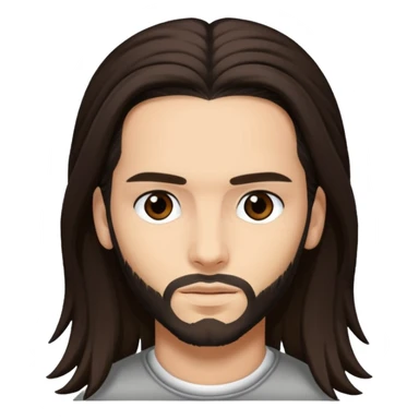Tom Kaulitz with Dark Brown long hair sticker