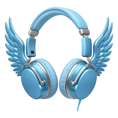 light blue headphones with wings sticker
