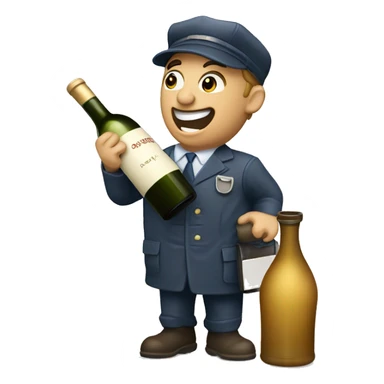 Drunken postman with wine decanter sticker