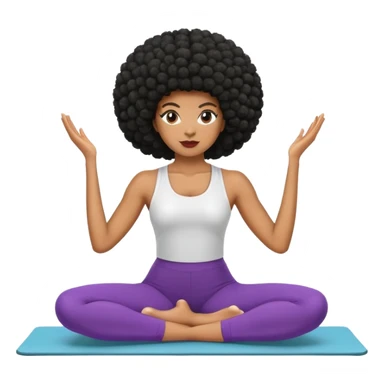 Mujer negra con afro haciendo pilates sticker