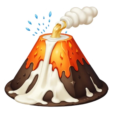 Volcano shooting out milk sticker