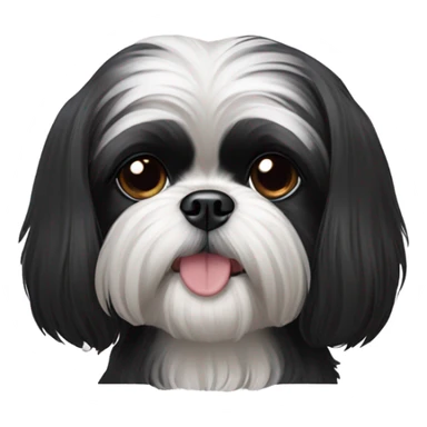 A black Shih Tzu dog sticker