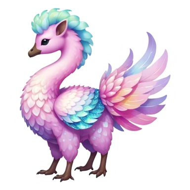 Shiny Exotic Colorful Ethereal Sparkly Flaaffy-Amaura-Aurorus-Fakémon-hybrid-creature (full body)  sticker