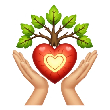 woodland spirit hands together glowing heart seed sticker