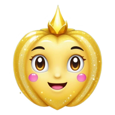 emoji of sparkling shiny glitter, with bright sparkles and shimmering particles, simple cute cartoon style sticker