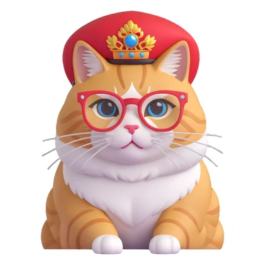 A cat wearing glasses and a traditional Russian kokoshnik, colorful and playful. sticker
