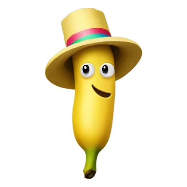 banana with a hat sticker