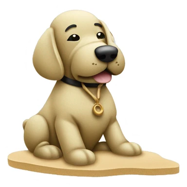 angr sand mosaic dog happy clud    happy moai   cloud sticker