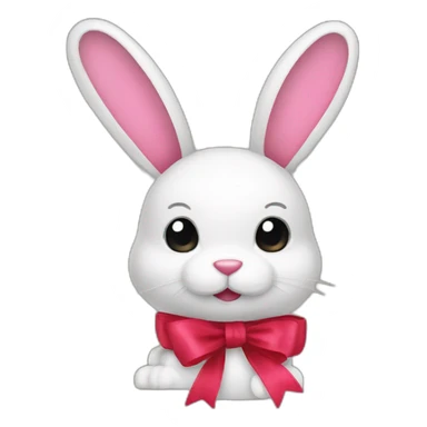 ribbon bunny sticker