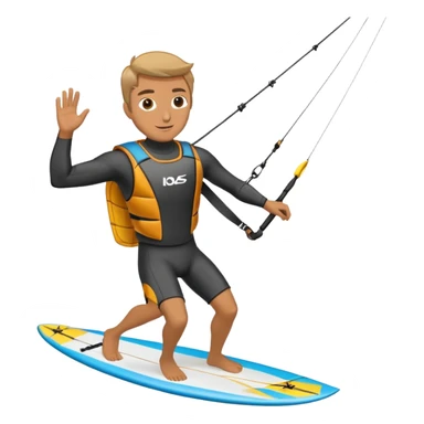 À Guy who is kitesurfing with a foil  sticker