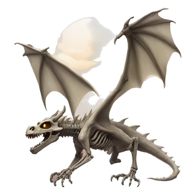 skeletal dragon circling sky sticker