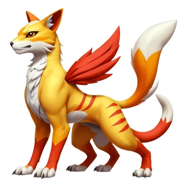 Latias-Koraidon-Renamon-Zeraora-Bastet-Fakémon-fusion-creature, full body sticker