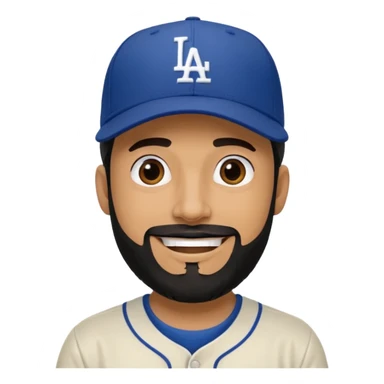 Can you make a guy with a black beard wearing an LA dodger hat? sticker