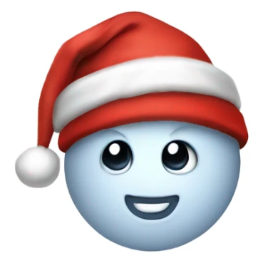 moon in Christmas hat sticker