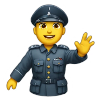 luftwaffe soldier raises arm greeting sticker