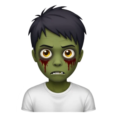 a dark emo zombie with a white t-shirt  sticker