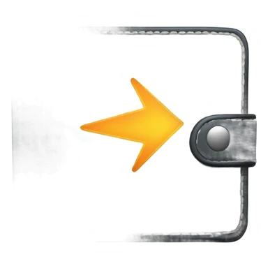 wallet with a glowing arrow in white sticker