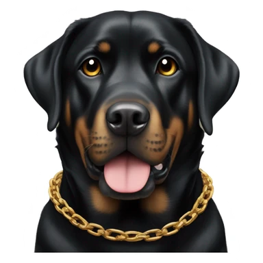 Black lab / Rottweiler mix wearing a gold chain and socks sticker