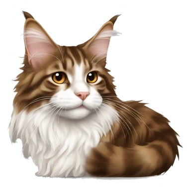 Maine coon kiss small maine coon brown and white  sticker