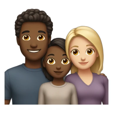 interracial couple with two kids sticker