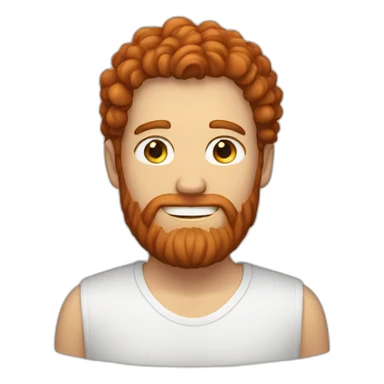 white man with beard and red curly mid-long hair sticker