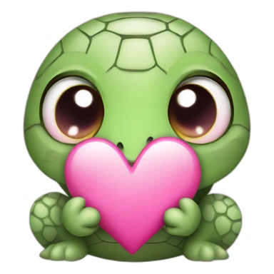 Cute turtle with pink heart in eyes sticker