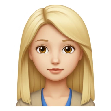 A pretty girl with blond straight hair sticker