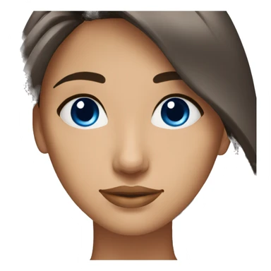 femme brune aux yeux bleus sticker
