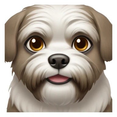 Shitzu with brown a round mouth and grey around eyes with dark brown eyes sticker