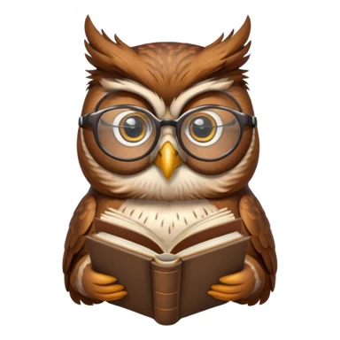 reading owl sticker