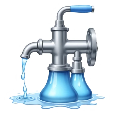 
water pump with a tap, water flows from the tap sticker