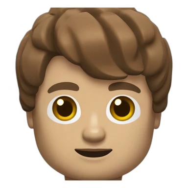 brunette short hair brown eyes lego man sticker