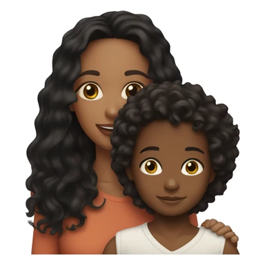 me with my 4-year-old son. I’m a Colombian woman with long wavy black hair and hazel eyes. My son, mixed French, Congolese, and Colombian, has slightly darker skin, curly hair on top, short sides, and black eyes.” sticker