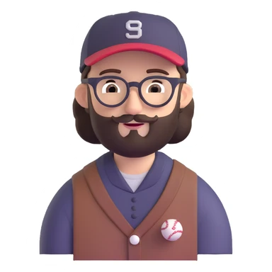 adventurer with small beard, glasses and backwards baseball cap sticker