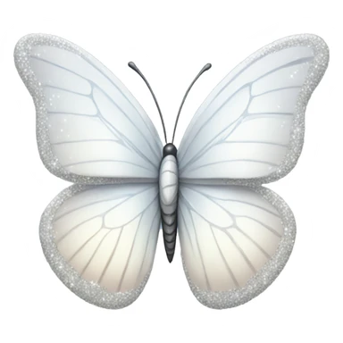 white sparkly butterfly sticker