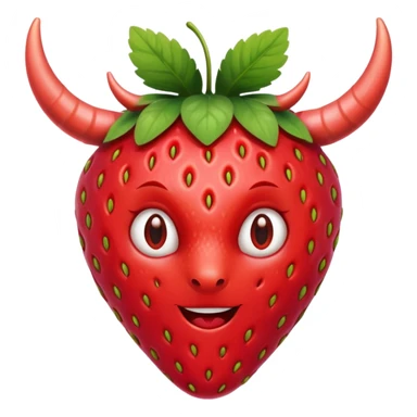  a strawberry with horns  sticker