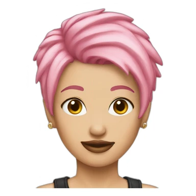 woman pink short hair style punk sticker