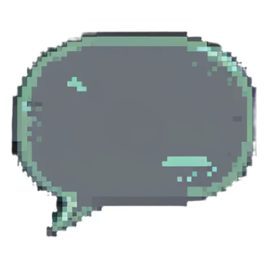 Grey chat bubble, messaging icon in pixel style sticker