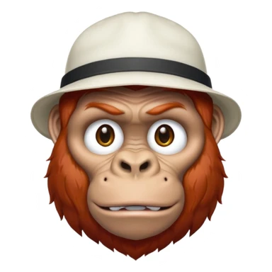 red haired gorilla with white hat sticker