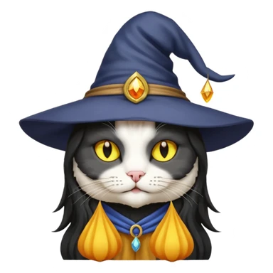 Black and white cat that is a sorcerer sticker