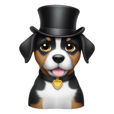 puppy wearing a top hat sticker