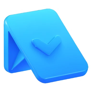 Instagram blue verification tick icon, slightly 3D, glossy sticker